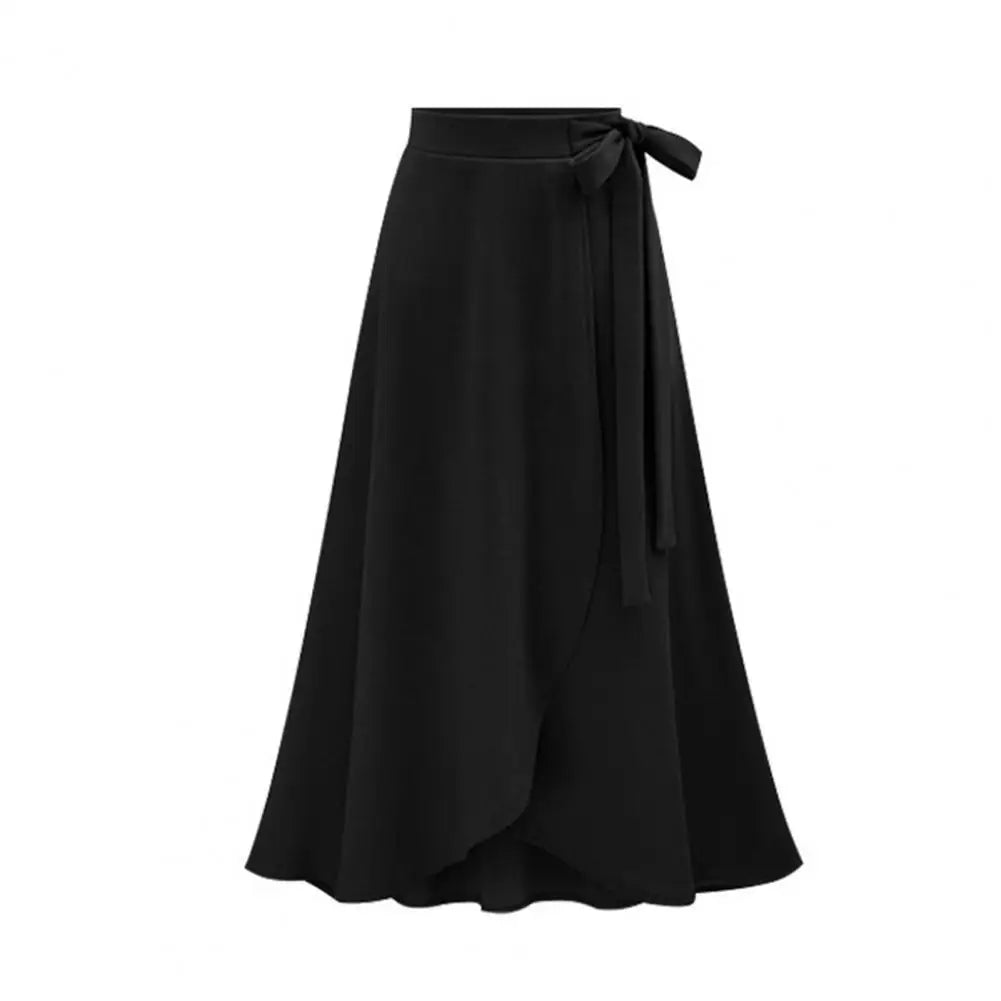 Jupe Femme Grande Taille – Élégante, Taille Haute, Unie, Fente Discrète, Coupe Longue et Évasée