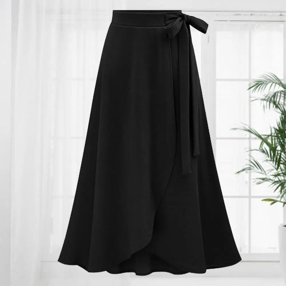 Jupe Femme Grande Taille – Élégante, Taille Haute, Unie, Fente Discrète, Coupe Longue et Évasée