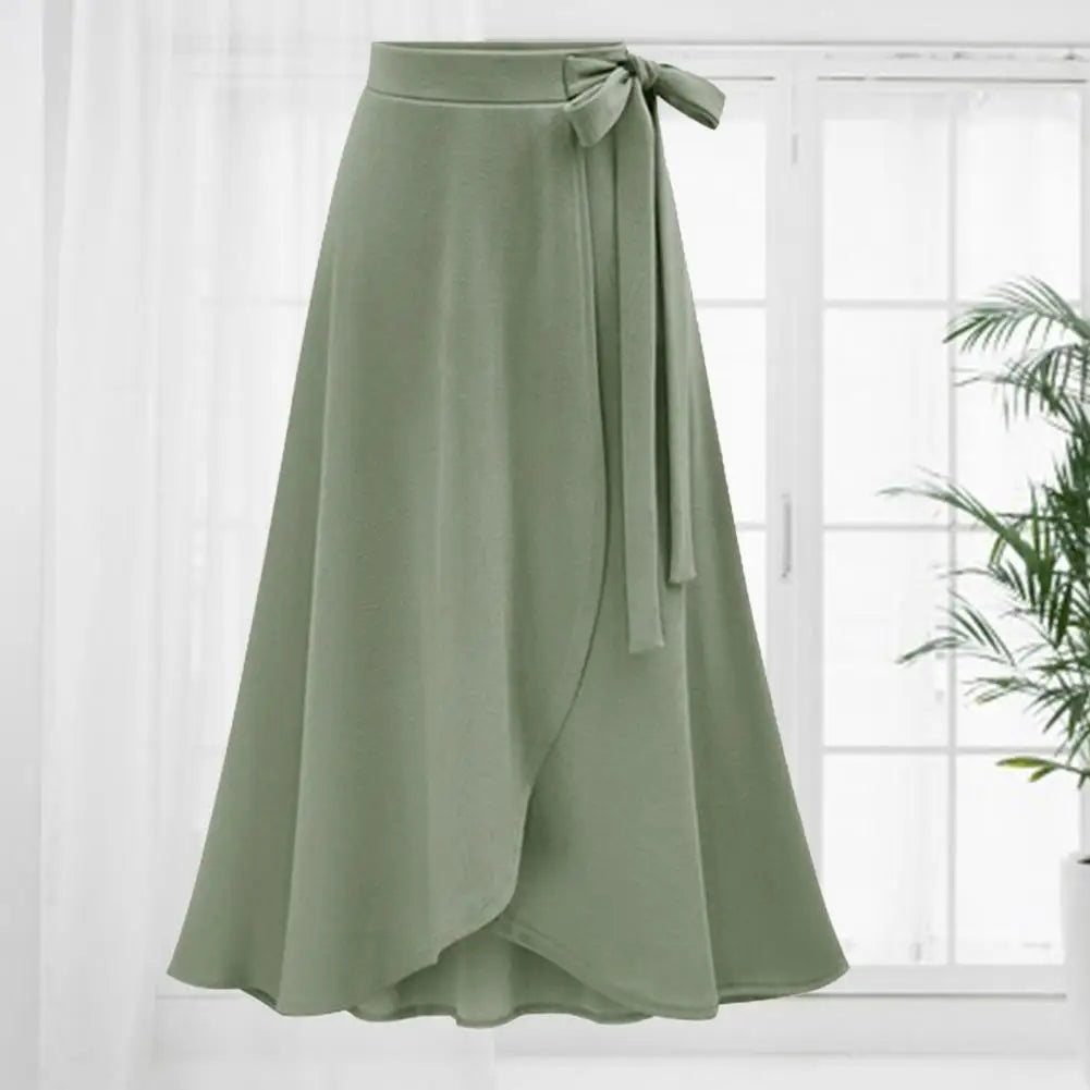 Jupe Femme Grande Taille – Élégante, Taille Haute, Unie, Fente Discrète, Coupe Longue et Évasée