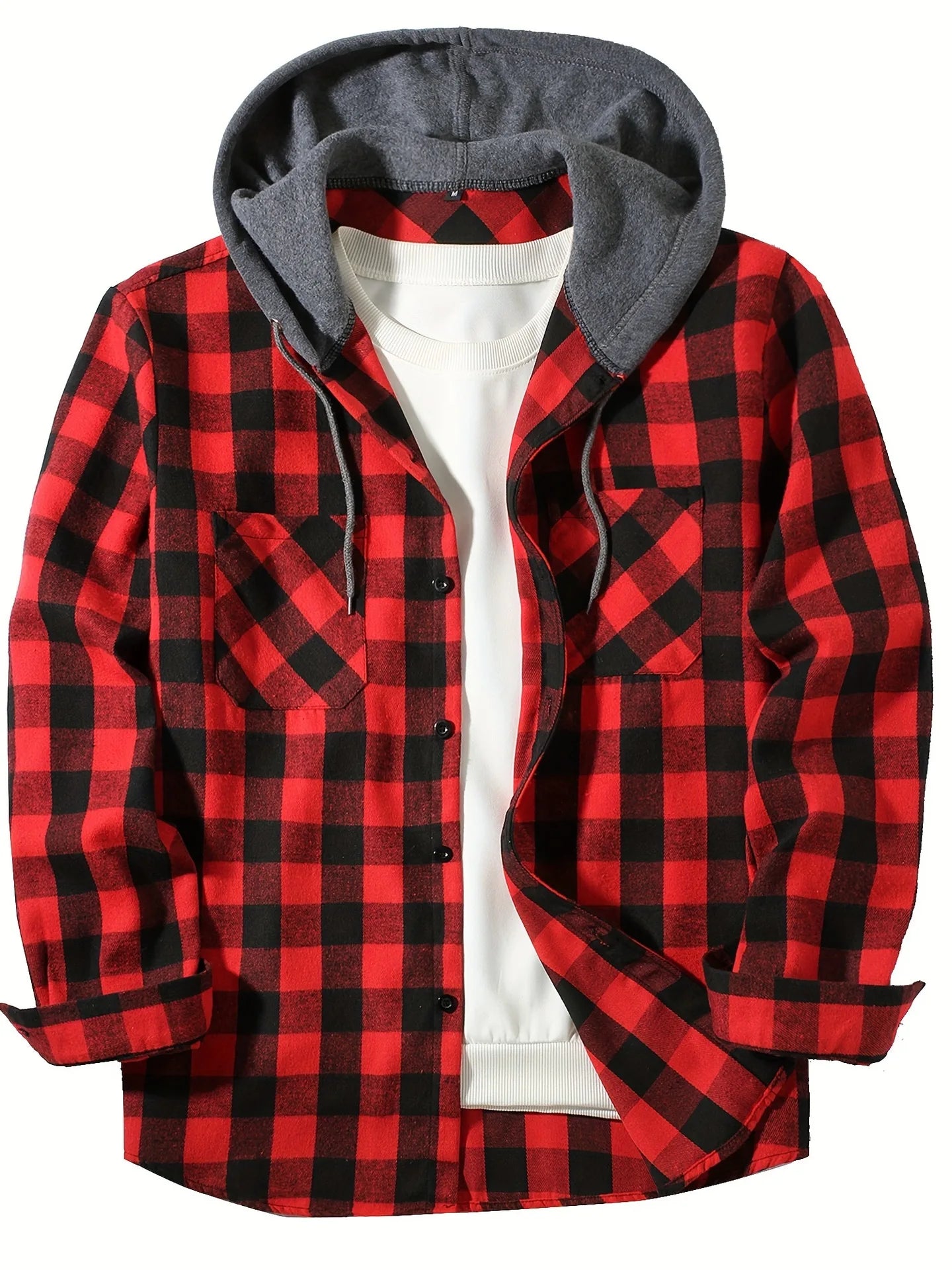Surchemise Homme Grande Taille – Capuche, Fermeture Boutons