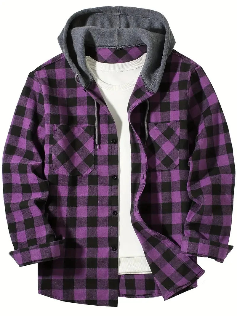Surchemise Homme Grande Taille – Capuche, Fermeture Boutons