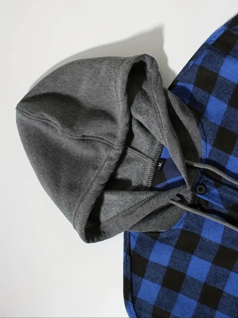 Surchemise Homme Grande Taille – Capuche, Fermeture Boutons