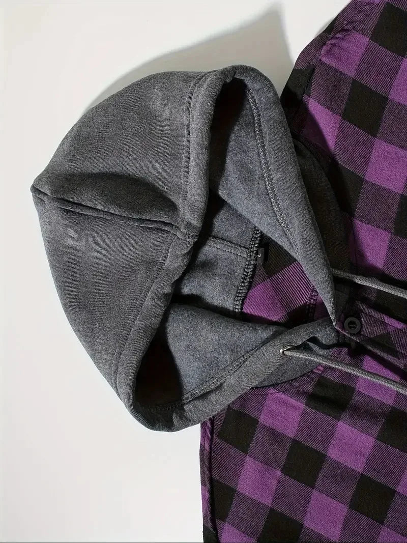 Surchemise Homme Grande Taille – Capuche, Fermeture Boutons