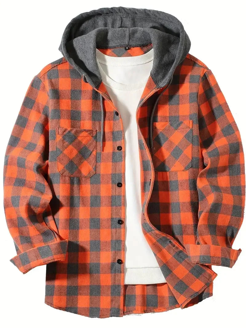 Surchemise Homme Grande Taille – Capuche, Fermeture Boutons