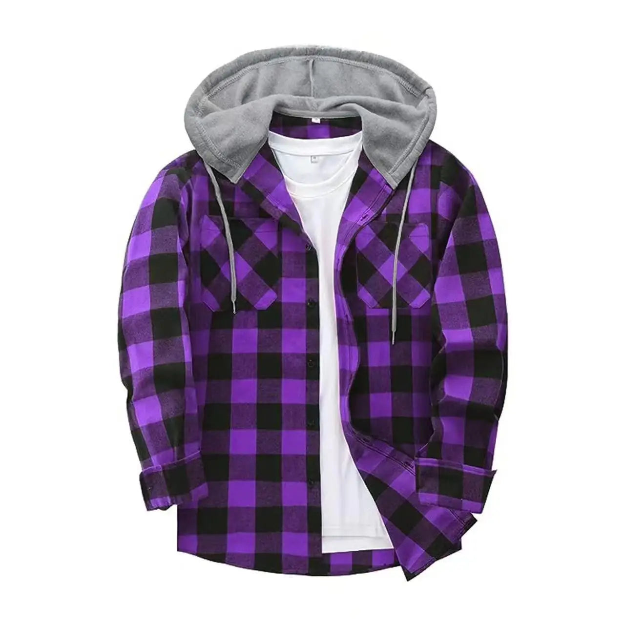 Surchemise Homme Grande Taille – Capuche, Fermeture Boutons