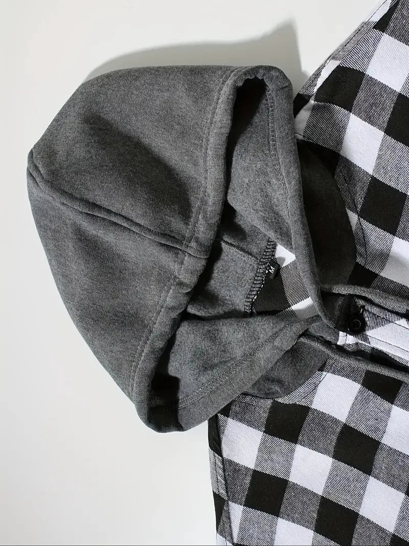 Surchemise Homme Grande Taille – Capuche, Fermeture Boutons
