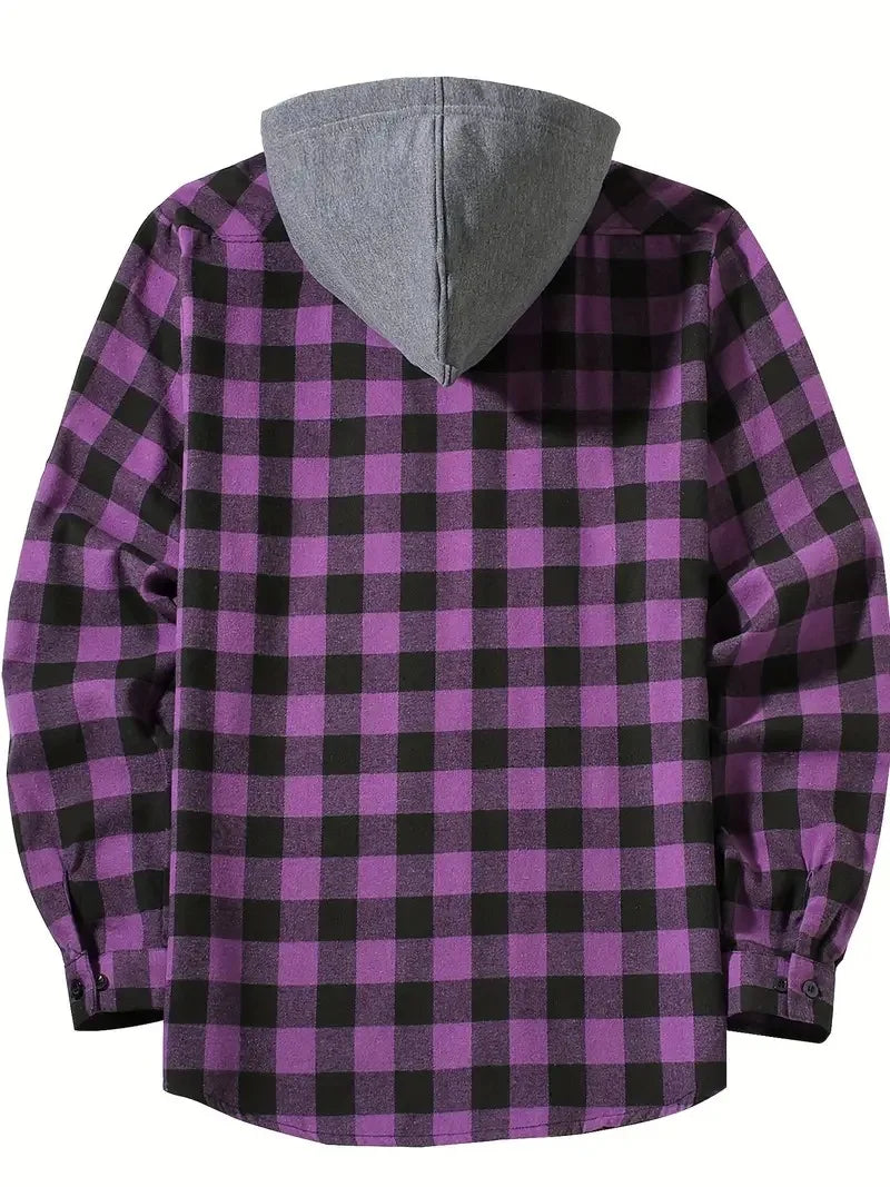Surchemise Homme Grande Taille – Capuche, Fermeture Boutons