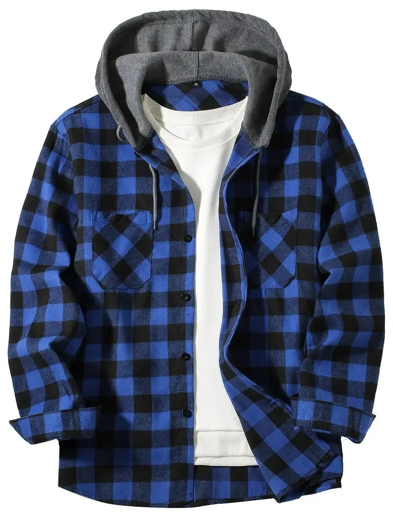 Surchemise Homme Grande Taille – Capuche, Fermeture Boutons