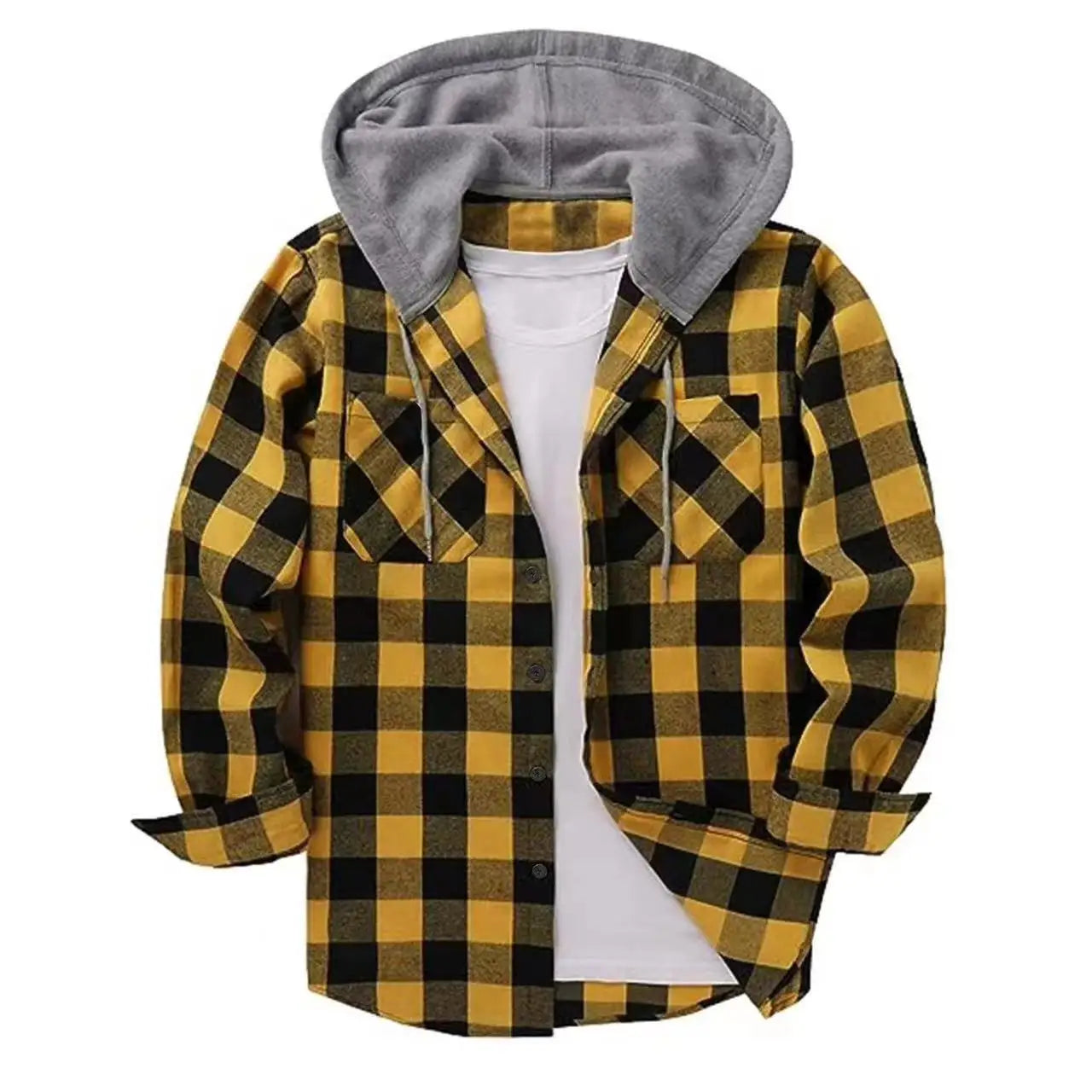 Surchemise Homme Grande Taille – Capuche, Fermeture Boutons