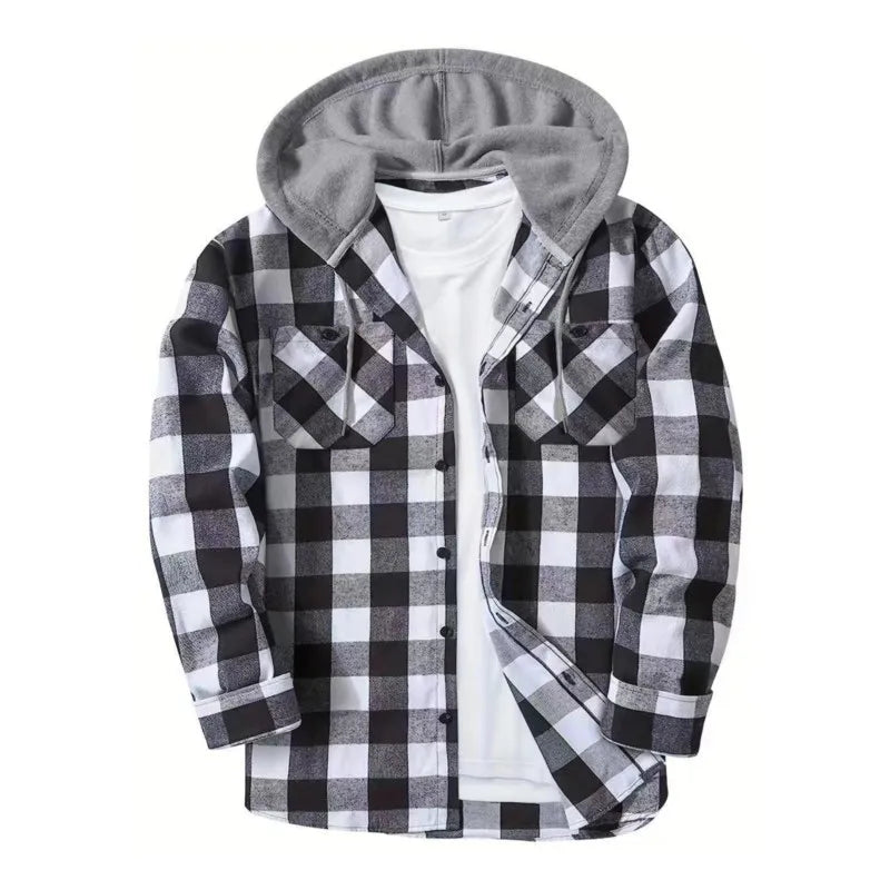 Surchemise Homme Grande Taille – Capuche, Fermeture Boutons
