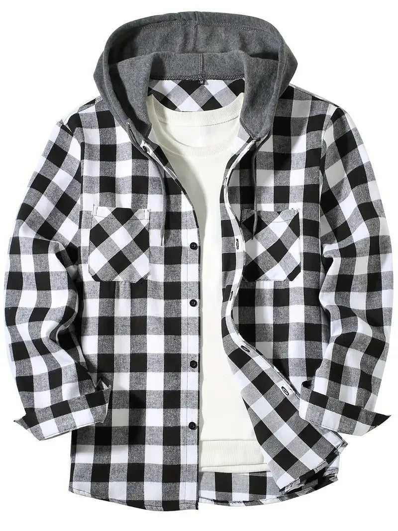 Surchemise Homme Grande Taille – Capuche, Fermeture Boutons