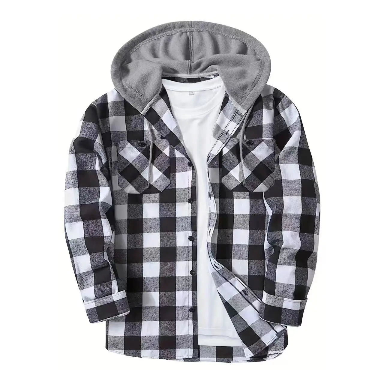 Surchemise Homme Grande Taille – Capuche, Fermeture Boutons